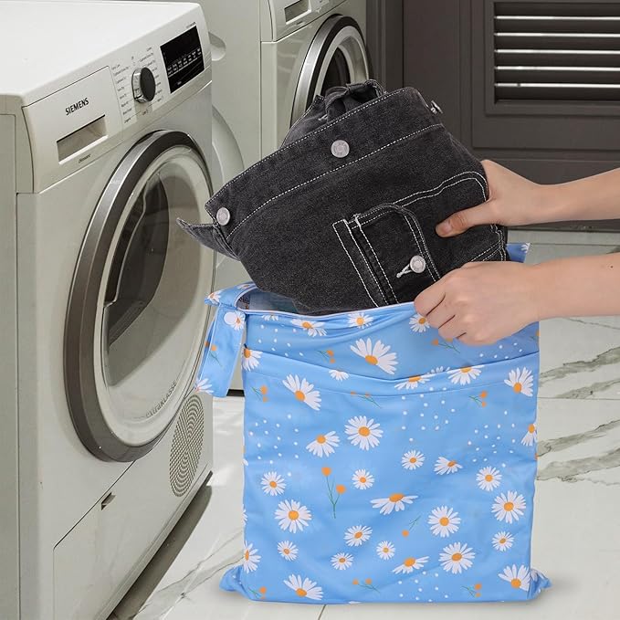 2pcs Travel Waterproof Laundry Bag, Cloth Diaper Wet Dry Bags