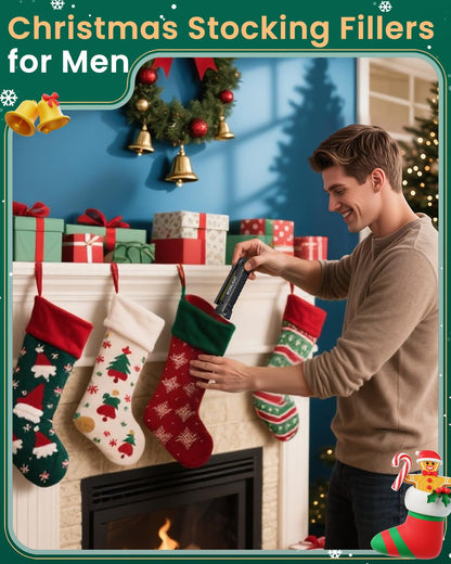Coquimbo Work Light Christmas Stocking Fillers Gifts for Men Him, LED Torch Rechargeable Inspection Lamp Mechanic Emergency BBQ Light 360° Rotate with Magnetic Base and Hook (2 Pack, Black)