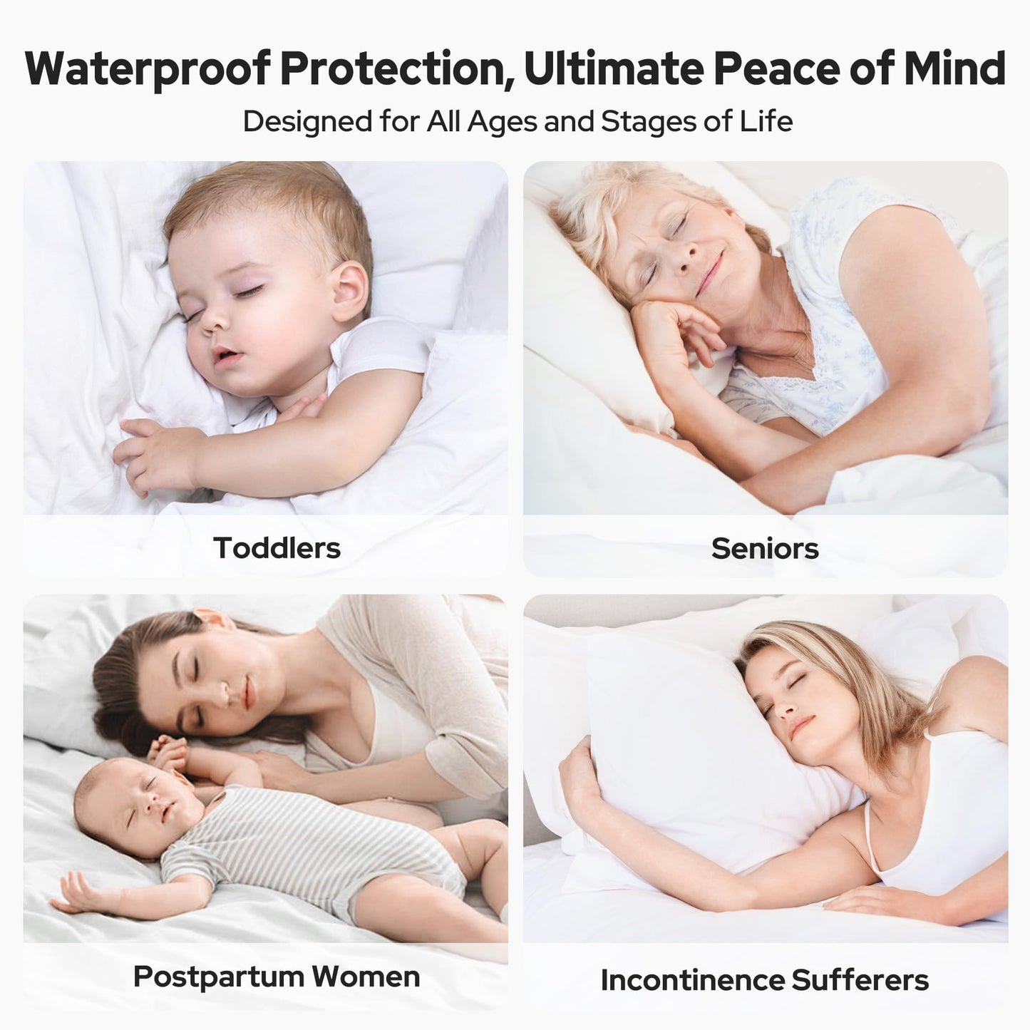 BEDLORE Waterproof Full Size Mattress Pad, Breathable Mattress Protector with 6-15 Inch Deep Pocket, Quilted Fitted Mattress Topper Bed Cover, Noiseless & Machine Washable