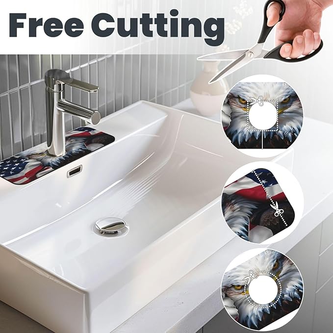American Eagle Flag Kitchen sink faucet pad, strong water absorption, anti slip