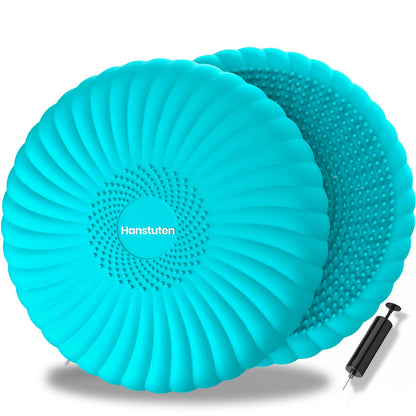 Hanstuten Wobble Cushion Core Balance Disc, Inflated Wiggle Seat Cushion to Improve Sitting Posture & Stay Focused, Non-slip Balance Pads for Physical Therapy & Core Strength(1Turquoise)