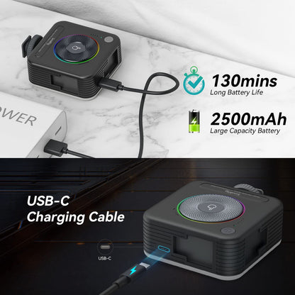 SmallRig P108 RGB Video Light,Portable LED Camera Lights 360° Full Color Photography Lighting w 3 Cold Shoe, 2500mAh Rechargeable On-Camera Video Light Panel 2700K - 6500K for YouTube, Vlogging