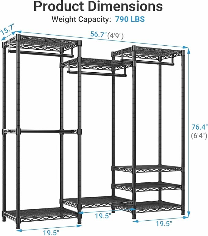 VIPEK V5 Medium Portable Closet Wardrobe Heavy Duty Clothes Rack, Freestanding