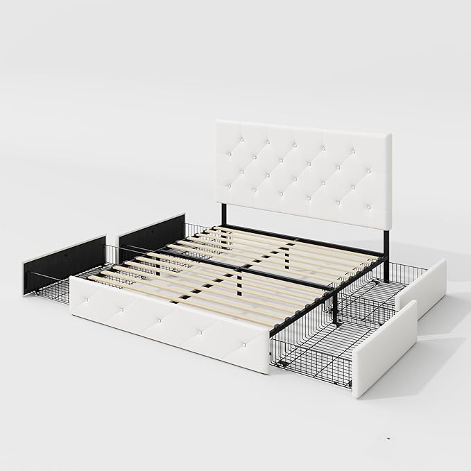 Allewie Upholstered Full Size Platform Bed Frame