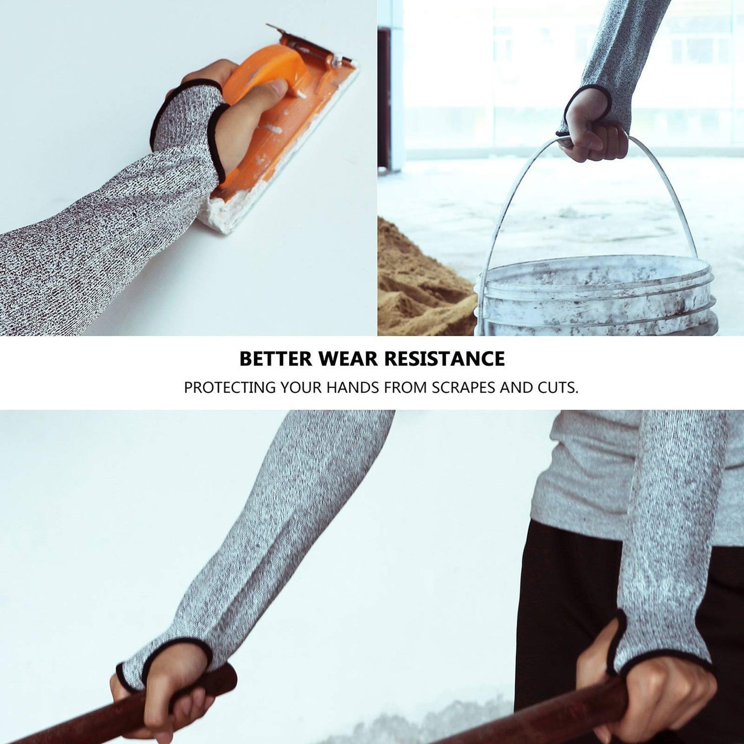 Guyarns Cut Resistant Gloves and Sleeves Set, EN388 Certified and Rated Level 5 (Highest) Cut Resistance, Protective Gloves and Sleeves (M)