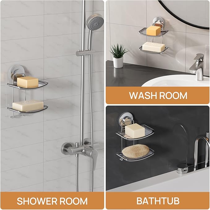 LEVERLOC Soap Dish Holder Suction Cup