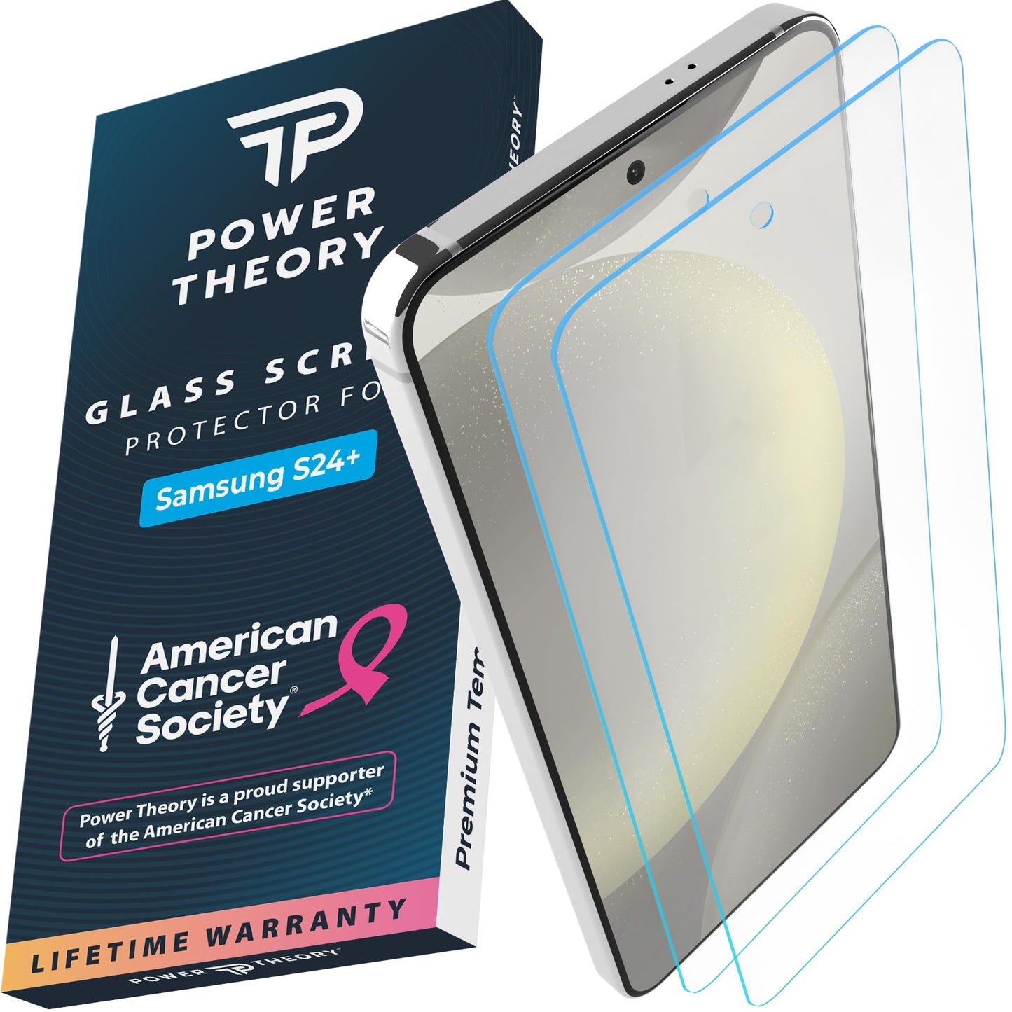Power Theory Designed for Samsung Galaxy S21 FE 5G Screen Protector Tempered Glass [9H Hardness], Easy Install Kit, 99% HD Bubble Free Clear, Case Friendly, Anti-Scratch, 2 Pack