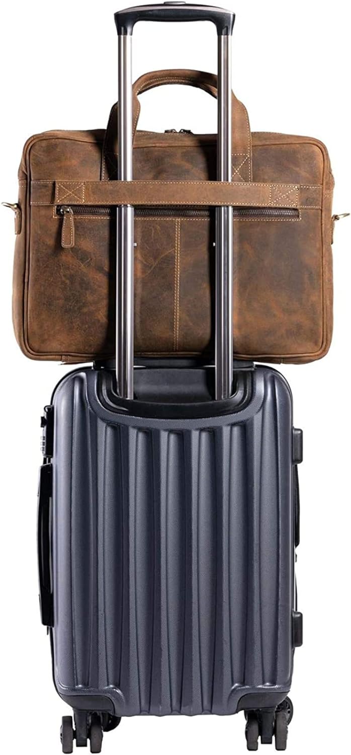 Leather briefcase 18 Inch Laptop Messenger Bags for Men and Women Best Office briefcase Satchel Bag