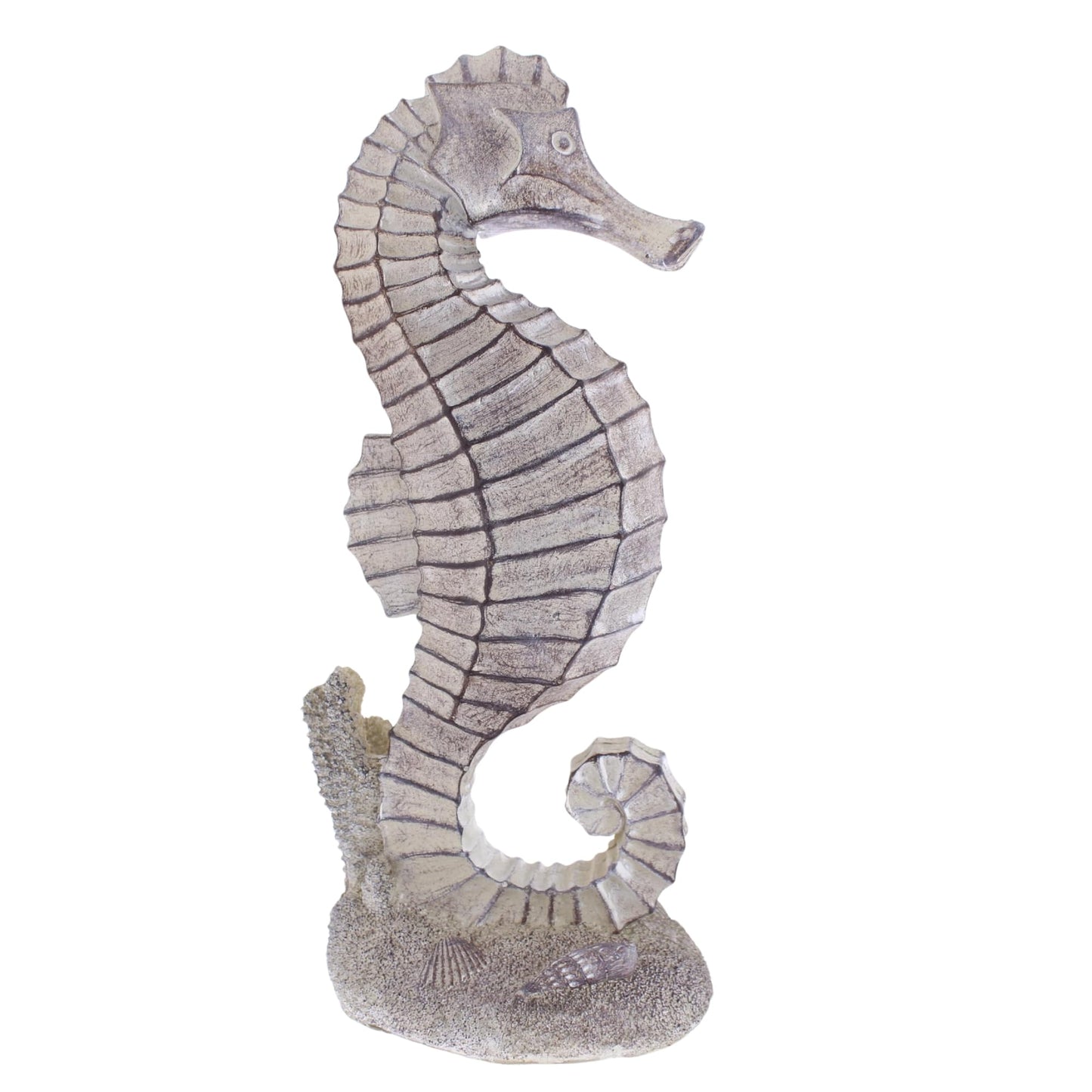 The Bridge Collection Decorative Seahorse Figurine – Coastal Seahorse Statue with Textured Ocean Detail – Nautical Beach House Decor Accent