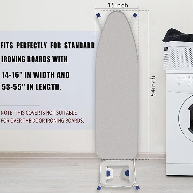 Ironing Board Cover and Pad 15x54 Inch Standard Ironing Board Cover
