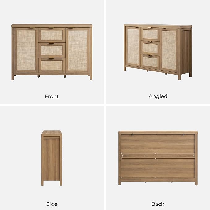SICOTAS Rattan Large Sideboard Buffet Cabinet