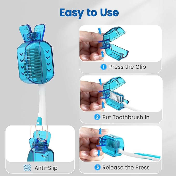 Toothbrush Covers Caps, Clip-On Toothbrush Protector