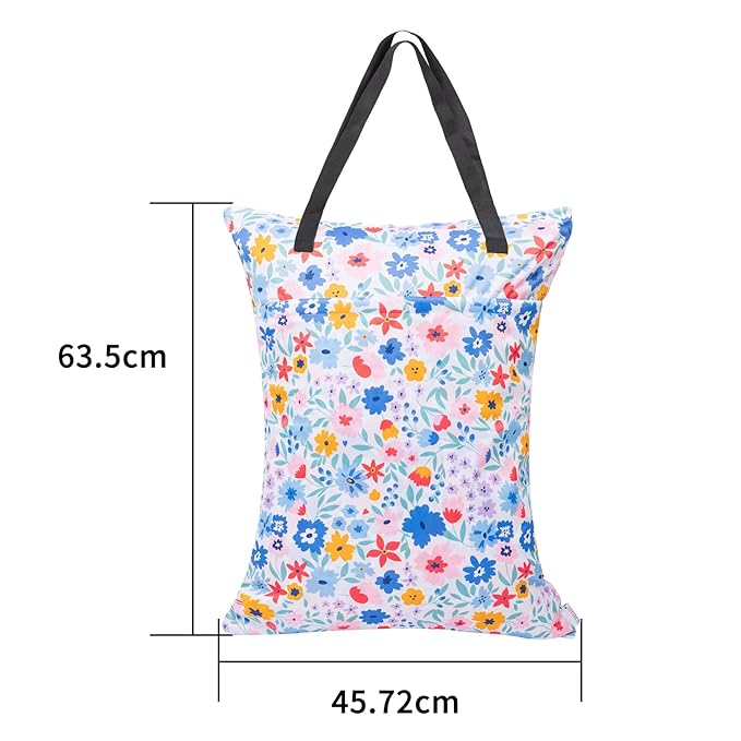 ALVABABY 2 Pack Large Wet Dry Bag Waterproof Hanging Cloth Diaper