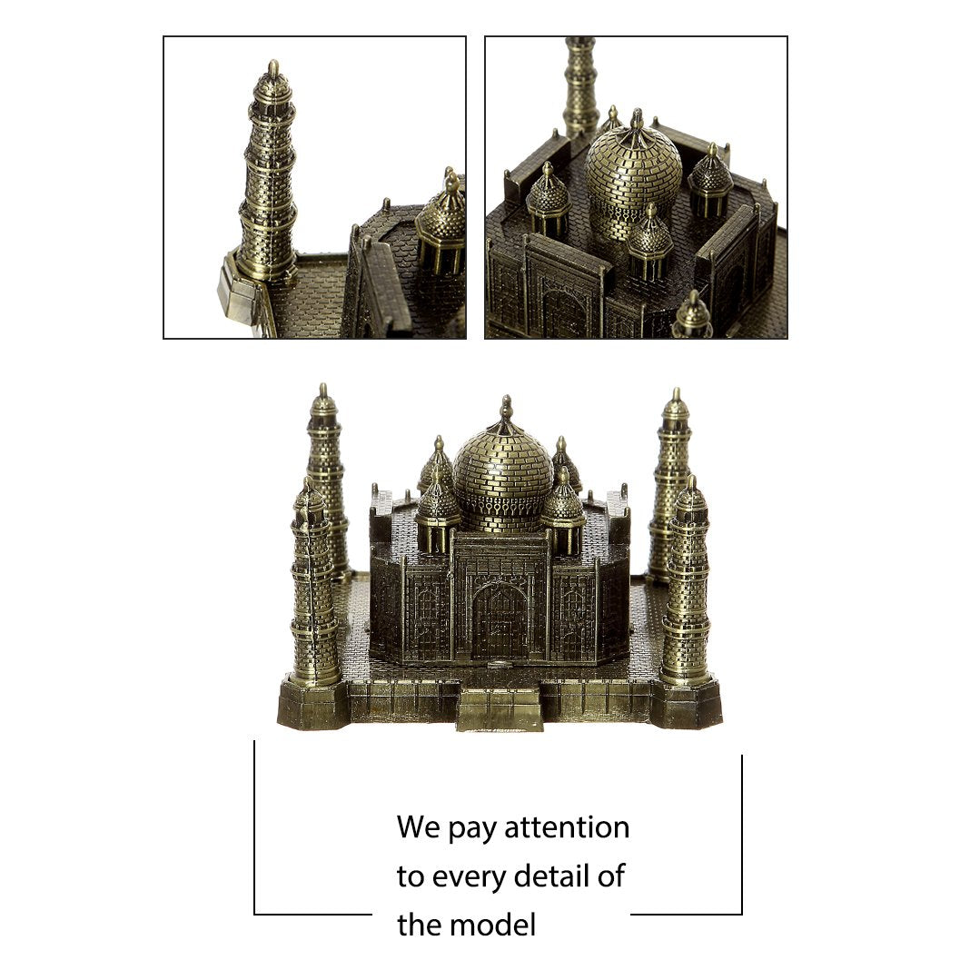ZOVIE Metal Indian Taj Mahal Replica Model India Agra Souvenir Collection Handicrafts World Building Model Home Desk Decoration (Taj Mahal)
