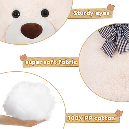 Misscindy Giant Teddy Bear Plush Stuffed Animals for Girlfriend or Kids 47 inch, (White)