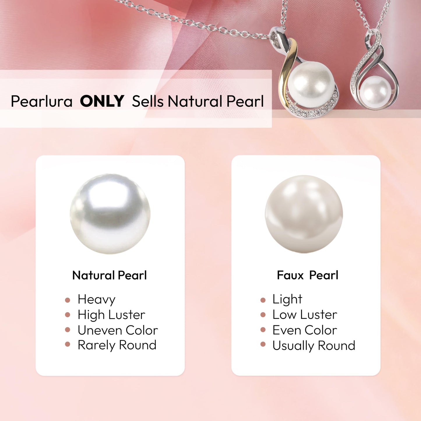 Gifts For Wife Wedding Anniversary - Mothers day gifts -AAA+ Real Pearl Necklaces For Women (18k Gold Platting 925 Sterling Silver) Mothers day necklace ideas Birthday Freshwater Pearl Necklace