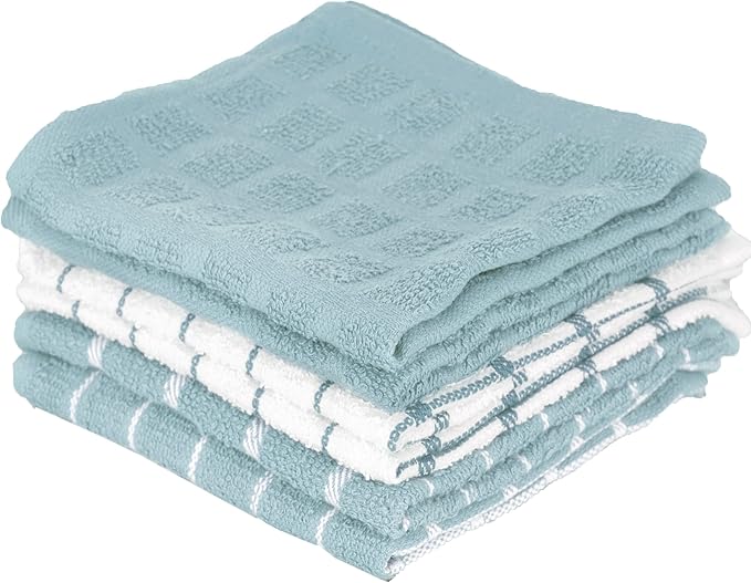 Ritz 100% Terry Cotton, Highly Absorbent Dish Cloth Set, 12” x 12”