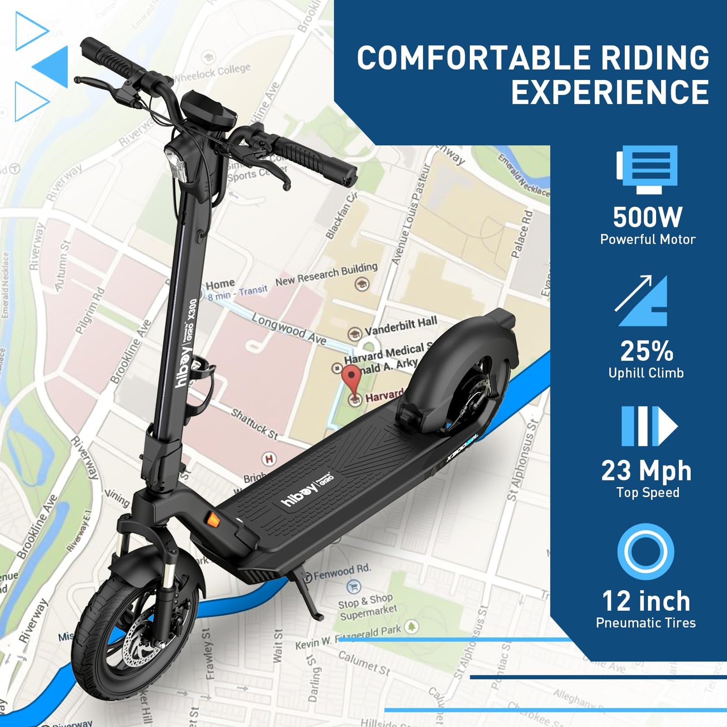 Hiboy Electric Scooter, 700W Peak Motor, 12" Pneumatic Tires, 23 Mph & 38 Miles Range, Hydraulic Suspension, Folding Commuter Electric Scooter for Adults