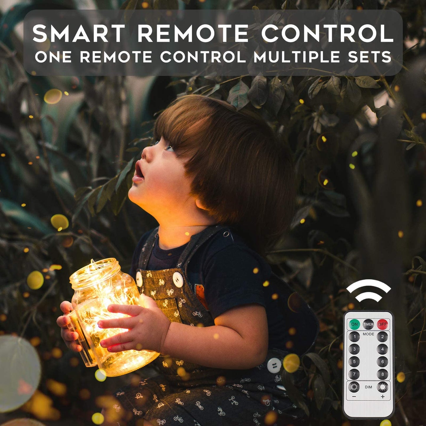 suddus 33ft 100 LED Outdoor String Lights, Warm White Fairy Lights Battery Operated with Remote, Led Twinkle Lights for Bedroom, Dorm, Backyard, Wedding, Tree, Mason Jar, Wall, Christmas