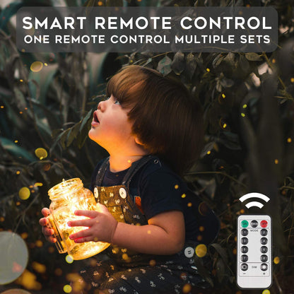 suddus 33ft 100 LED Outdoor String Lights, Warm White Fairy Lights Battery Operated with Remote, Led Twinkle Lights for Bedroom, Dorm, Backyard, Wedding, Tree, Mason Jar, Wall, Christmas