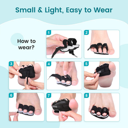 Pozpo Tech Hammer Toe Straightener Corrector Splint Brace for Women fit 2nd 3rd and 4th Toes - (M-Black) - 1 Pair