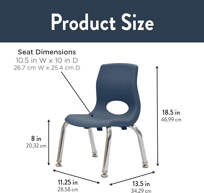 Children’s Factory MyPosture Plus 8" Chair, 2 Pack, Stackable Ergonomic Seating