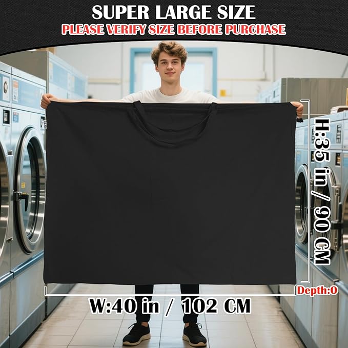 Canvas Laundry Bag 40"W x 35"H, Thick Canvas Laundry Bag