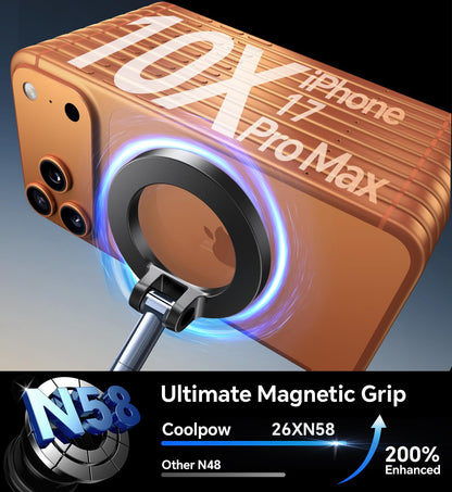 Coolpow【Newest Vacuum Magnetic Phone Holder for Car Phone Holder Mount【Movable Vacuum Suction】Magsafe Car Mount Cell Phone Holders for Your Car Accessories for Women Men for iPhone 17 16(Carbon Fiber)