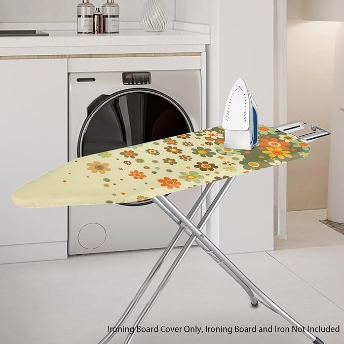 Hippie Flower Ironing Board Cover and Pad, Stretch Thick Scorch Resistant