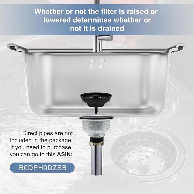 ZM Kitchen Sink Stainless Steel Deep Locking Basket Strainer