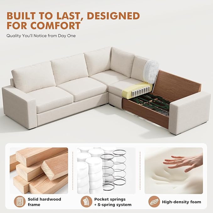 ABCASA 85'' Modern Couches for Living Room, 2 Seats Comfy Sofa