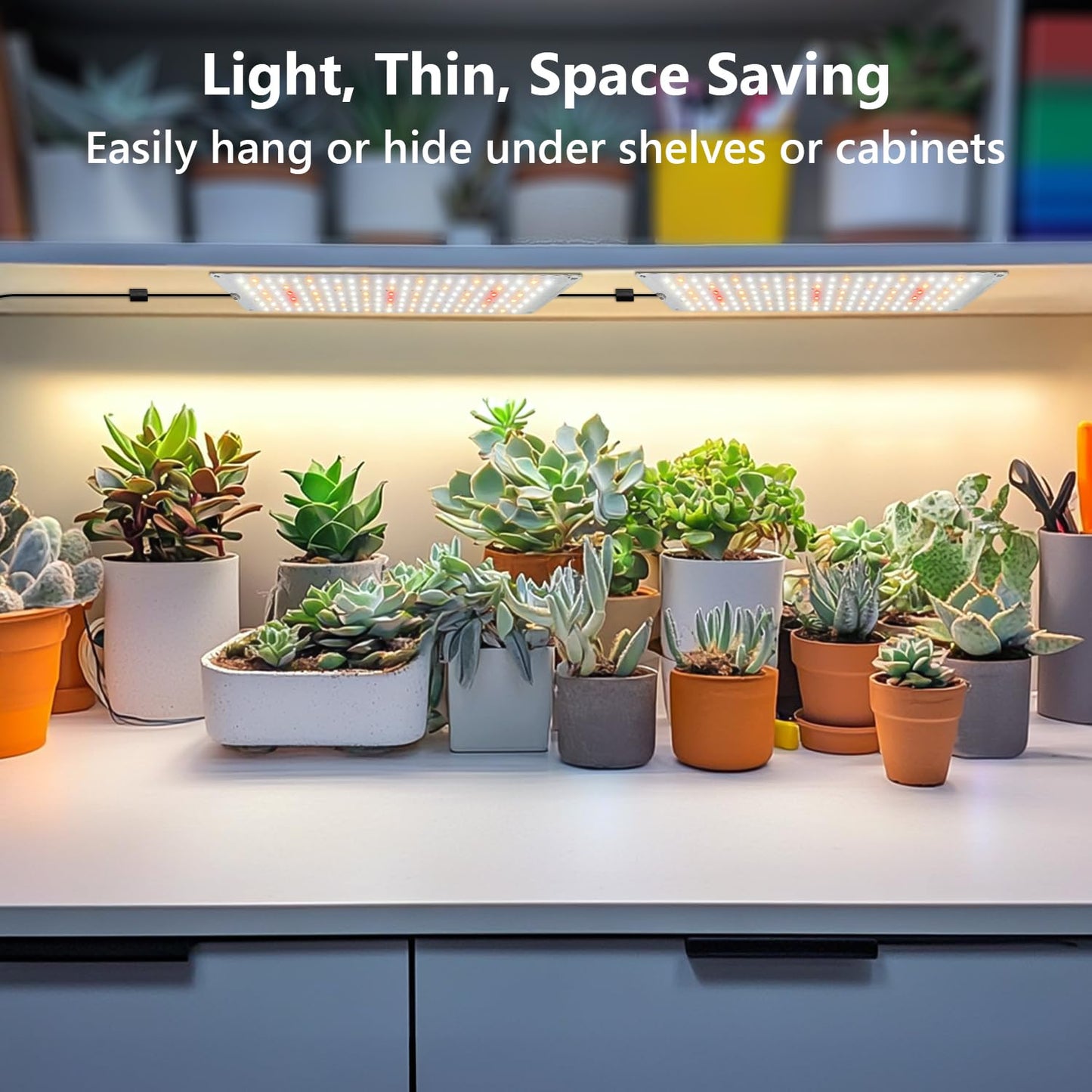 Garpsen Grow Lights for Indoor Plants, 882 LEDs Full Spectrum Plant Light with 5 Dimmable Levels & 3 Color Modes, Grow Lamp with Auto Timer 6/12/16H for Under Cabinet Plant & Plant Stand(6Panels)