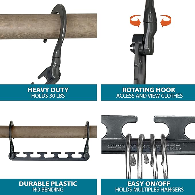 Wonder Hanger Max 10-Pack Space Saving Hangers, Reinforced Hooks Swivels 360°