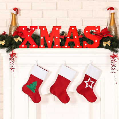 VIHOSE Christmas LED Letter Lights Sign Table Decoration Xmas Light up Letters Battery Powered Letter for Indoor Christmas Decoration Home Bar Party Bedroom Tabletop Gift