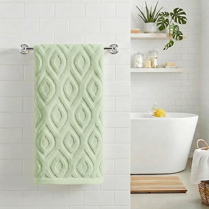 Artoid Mode 1 Pc Light Green 3D Diamond Grid Jacquard Hand Towels