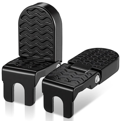 Afcabakila 2Pcs Aluminum Alloy Foot Pegs for E-Bike & Mountain Bike, 4.3 x 1.8 Inch Non-Slip Passenger Peg for Road Bike & BMX Accessories, Folding Rear Pedals, Durable, Space-Saving
