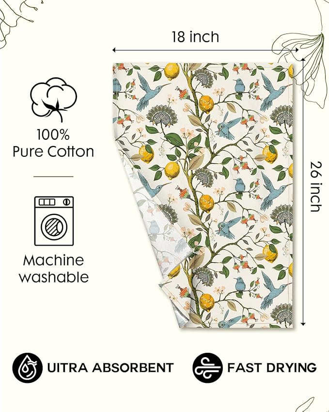Flour Sack Kitchen Towels Set of 2-18x26 Cotton Dish Towels
