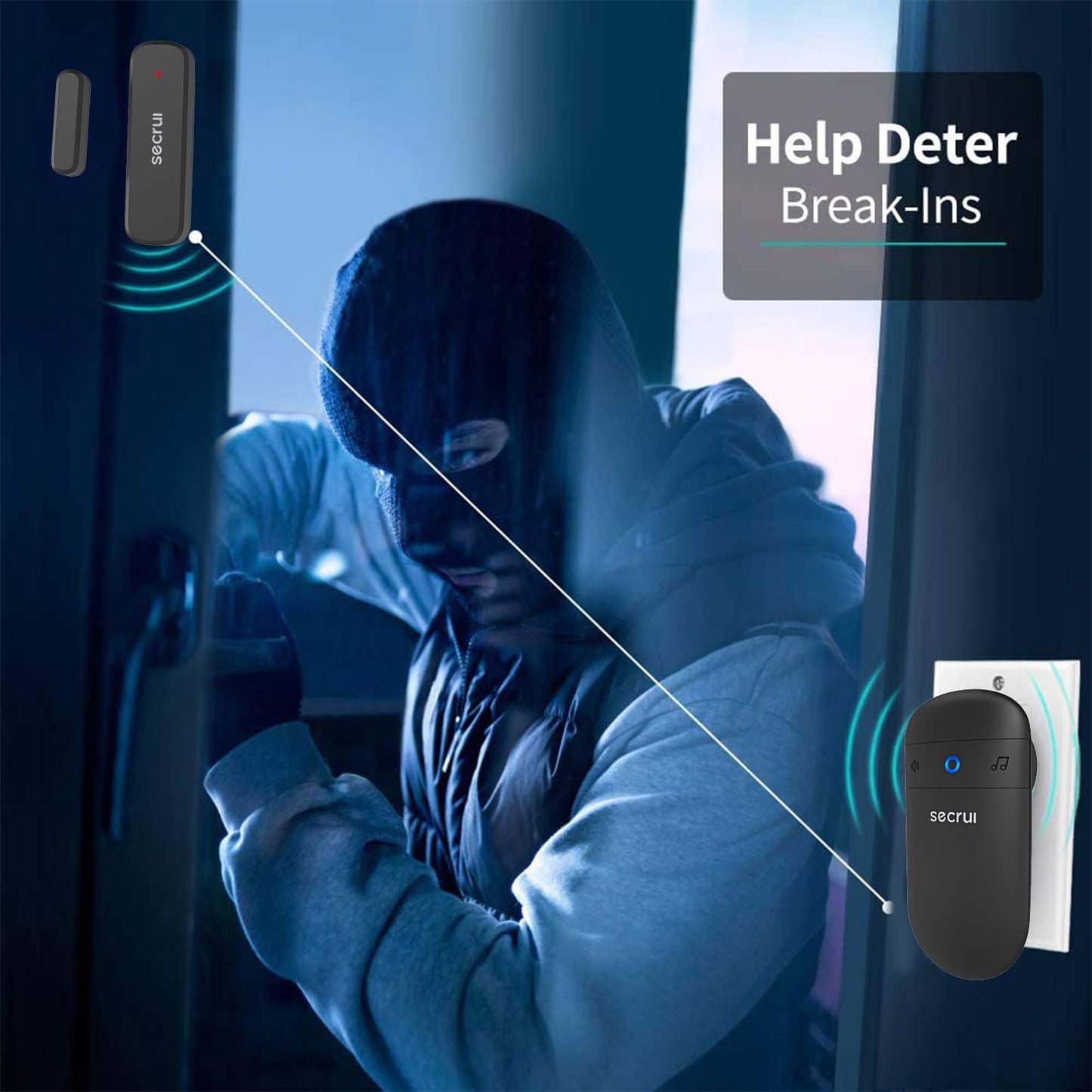SECRUI Door Chime, Door Open Sensor Chime for Business/Home When Entering, Adjustable Volume, Easy Installation, 400ft Range, 52 Chimes, M508+D7