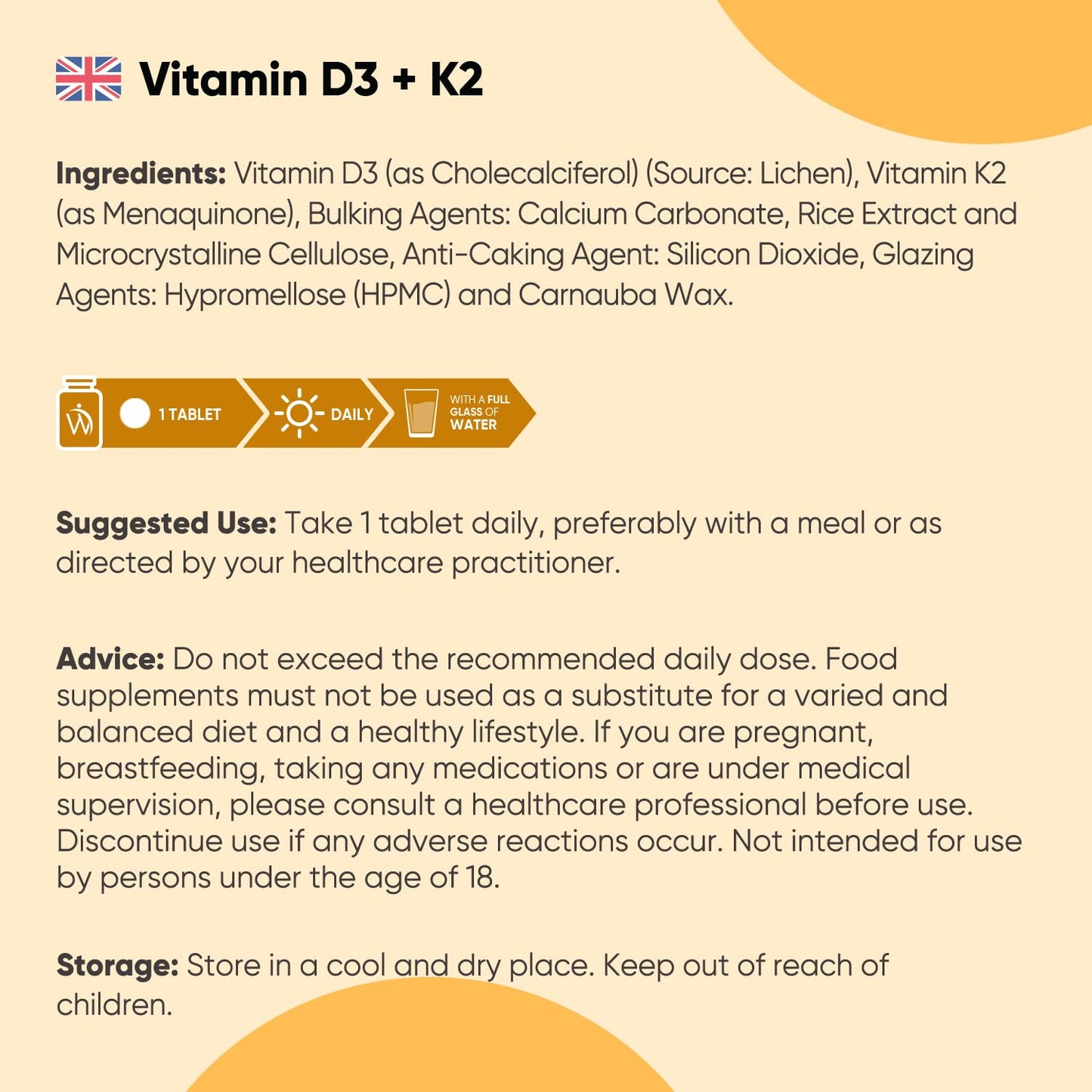 Vitamin D3 4000IU & K2 125μg (MK7) | 240 Easy to Swallow Vitamin D Tablets as Cholecalciferol | 8 Months Supply | VIT D3 K2 Supplements | 1 a Day VIT D