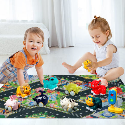 HahaGift Animal Car Toys for 1 Year Old Boys Gifts, Baby Boy Toys 12-18 Months Truck Toy, Pull Back Cars for 1 2 Year Old Girls, 1 Year Boy Birthday Gift for Childrens Toddler Toy 1-2 Years
