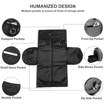 Rolling Garment Bag,Rolling Duffle Bag with Wheels Rolling Garment Bags for Travel with Shoe Pouch Carry On Bag Weekender Bags Garment Duffel Bag for Women-Grey