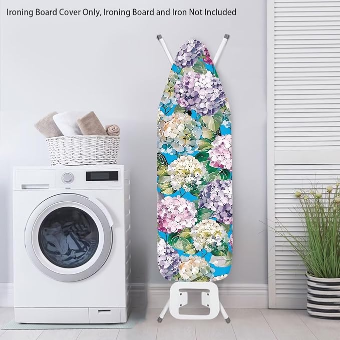 Hydrangea Ironing Board Cover Non Stick Scorch Ironing Board Cover and Pad