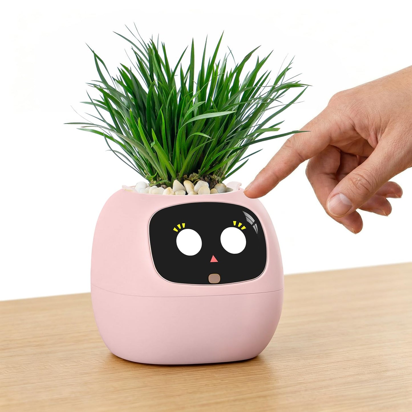 PLANTSIO Ivy Interactive AI Desk Companion, Smart Plant Pet with 100+ Expressions, Cute Indoor Planter for Office Decor, Unique Gift for Plant Lovers & Coworkers(Blush)