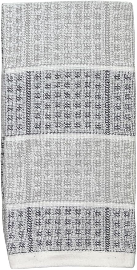 Black Gray Kitchen Dish Towels- Set of 3 100% Cotton Cloth Soft Cleaning Drying