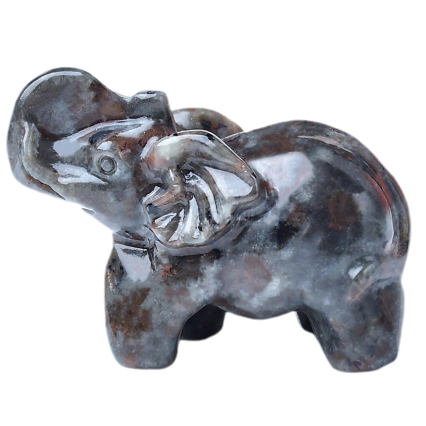 WUYOUSHI Flame Stone Crystal Elephant Statue 2" Healing Crystal Handmade Figurine Lucky Guardian Pocket Statues Reiki Meditation Office Home Decoration Gift