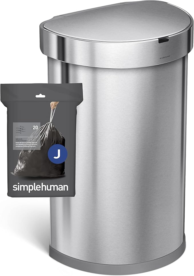 simplehuman Code J 60 Count, Genuine Odorsorb Custom Fit Liners, Drawstring