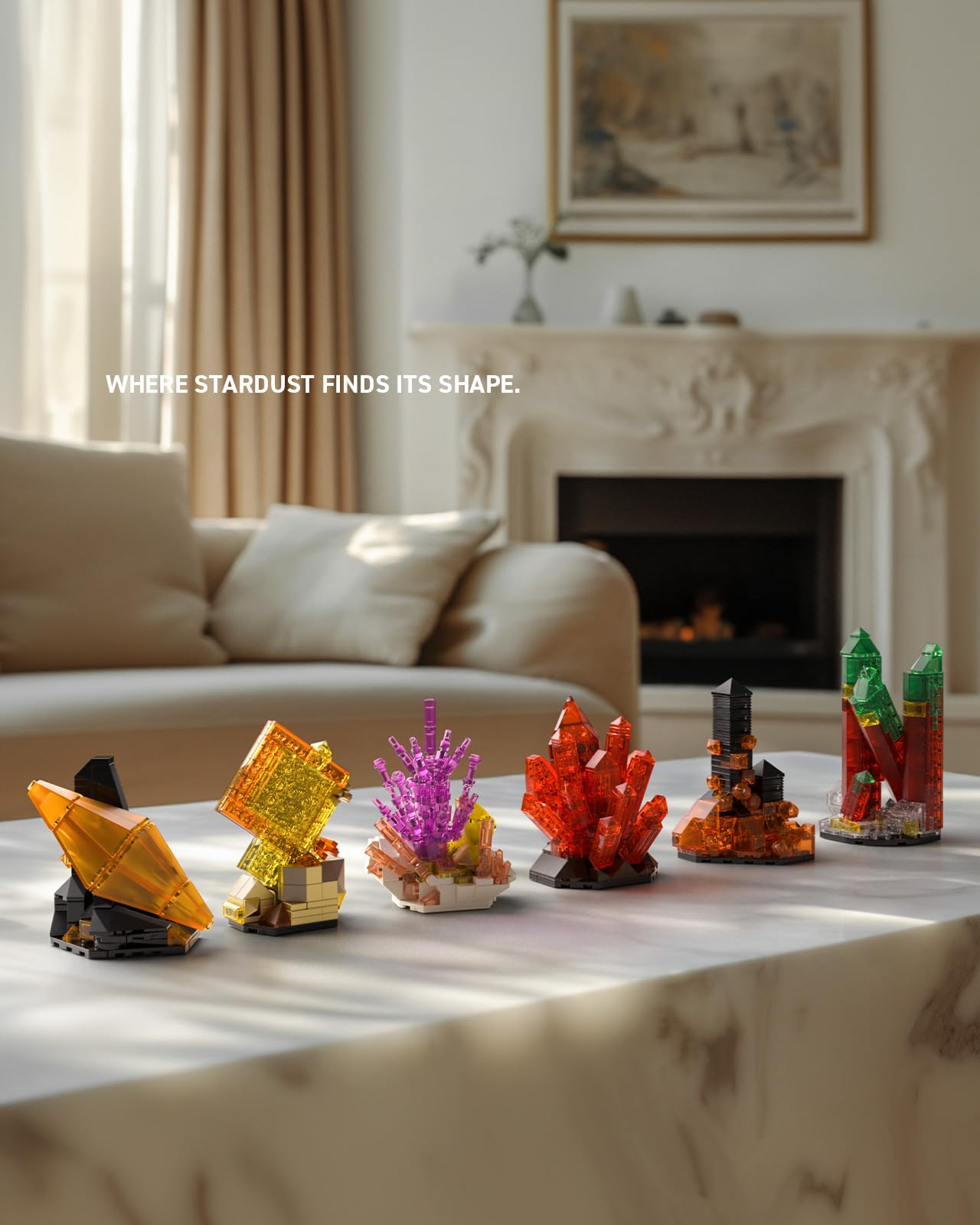 Nifeliz Rock Building Set for Adults, 6 Geology-Inspired Mineral Models, Hands-On Desk Display and Thoughtful Gift for Home Decor Lovers (626 PCS, NF10366)