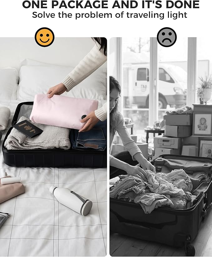 Travel Laundry Bag, Pump Free Vacuum Storage Bag Reusable Compression Dirty