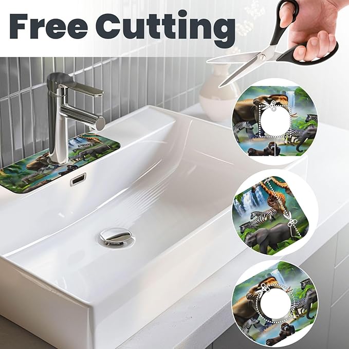 Animal Paradise Kitchen sink faucet pad, strong water absorption, anti slip