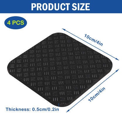 4 Pcs Walking Pad Mat, Treadmill Mat Pads, 4" x 4" x 0.2" Double-Sided Non-Slip Exercise Equipment Mat, High Density Silicone Anti Vibration Pad for Protect Floors, Noise Reduction